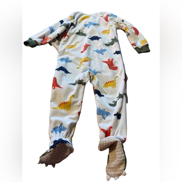 Toddler Carter's 1-Piece Dinosaur Fleece Footie PJs - Picture 6 of 6